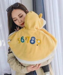赤ちゃん キッズ あったか フード付き ポンチョ 0-1歳 防寒着 防寒 羽織 マント 耳付き ケープ コート アウター 秋冬