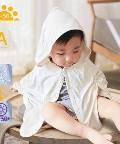 ベビー UV対策 猛暑/冷房対応 ベビーポンチョ 接触冷感ケープ UPF50  ベビーケープ メッシュ ベビーカー用ポンチョ フード付き 男女兼用 子